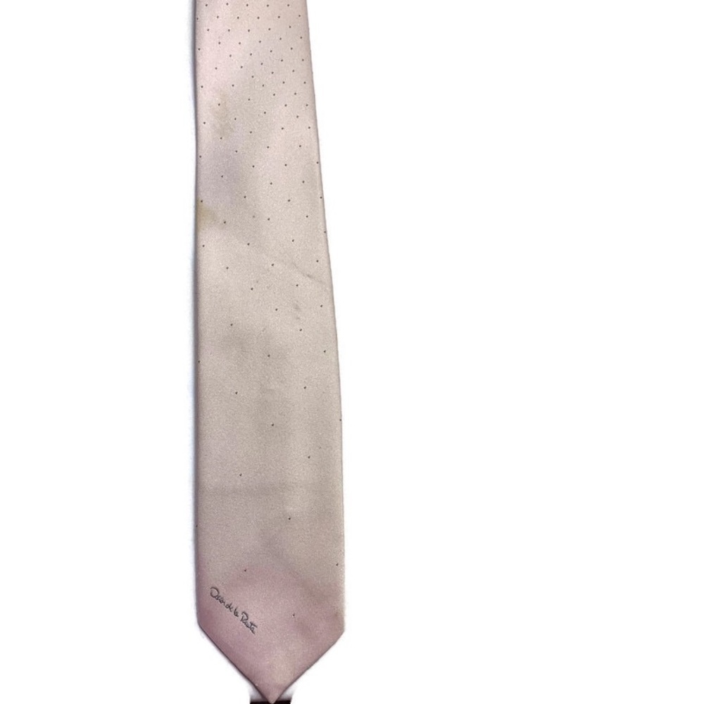 Vintage Oscar de la Renta Pink dotted tie